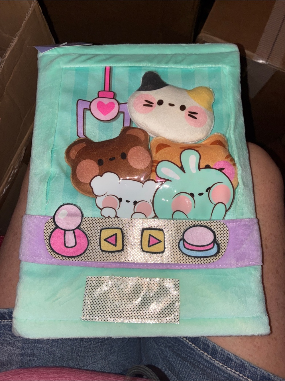Kids Plush Claw Machine furry sketchbook or notebook- Mint